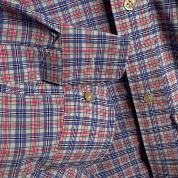 Ralph Lauren Shirt Men's XL Classic Fit Button Performance Blue Pink Check Nylon - Picture 2 of 6